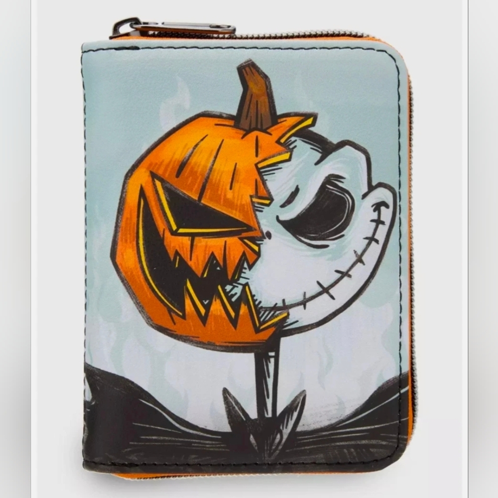 Loungefly Nightmare Before Christmas Pumpkin King Jack Zip Around Wallet - new!